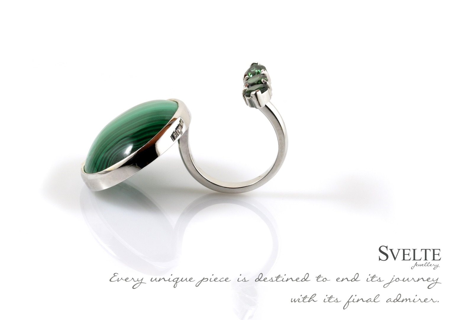 Malachite and Tourmaline Ring