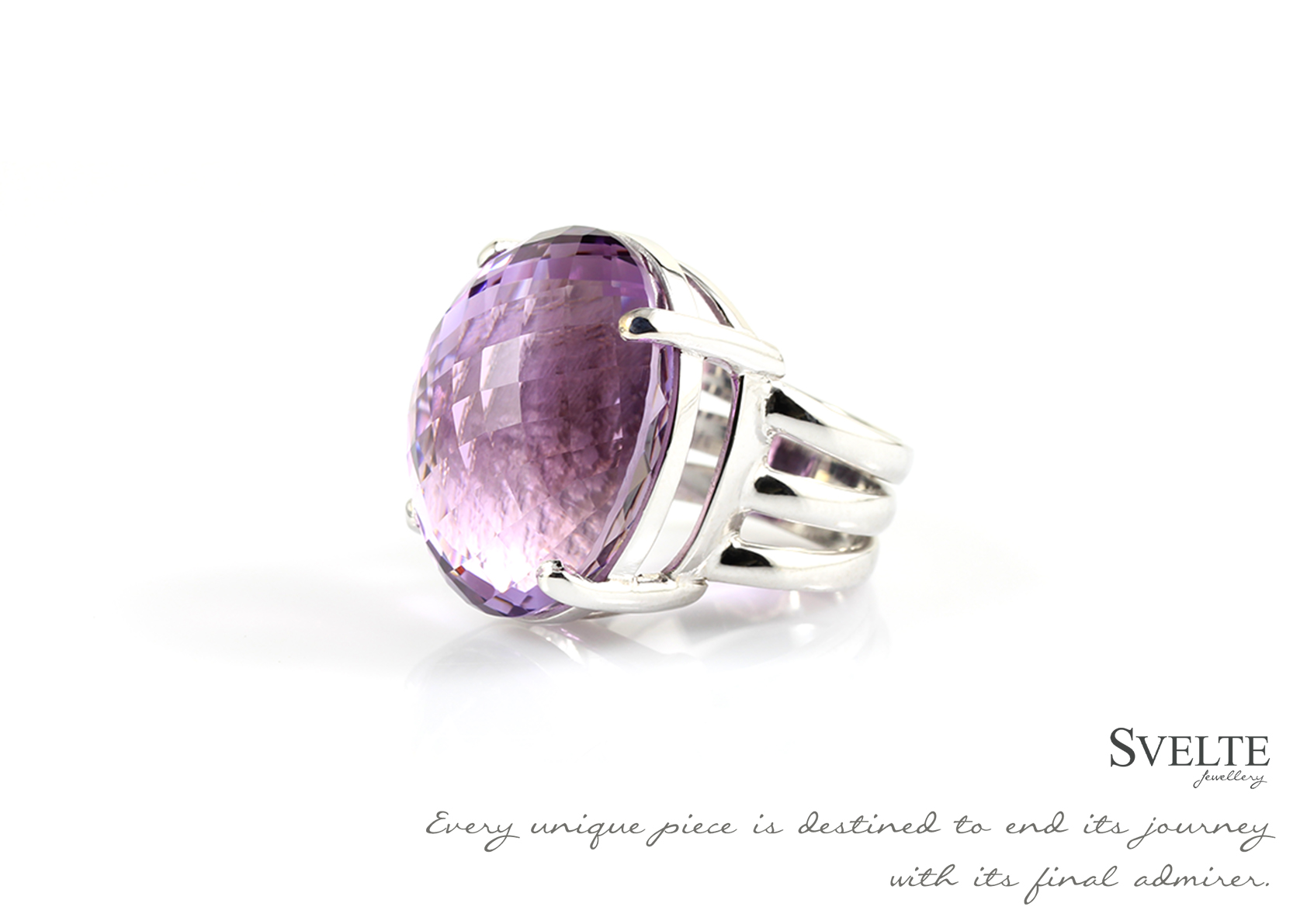 Checker Amethyst Ring