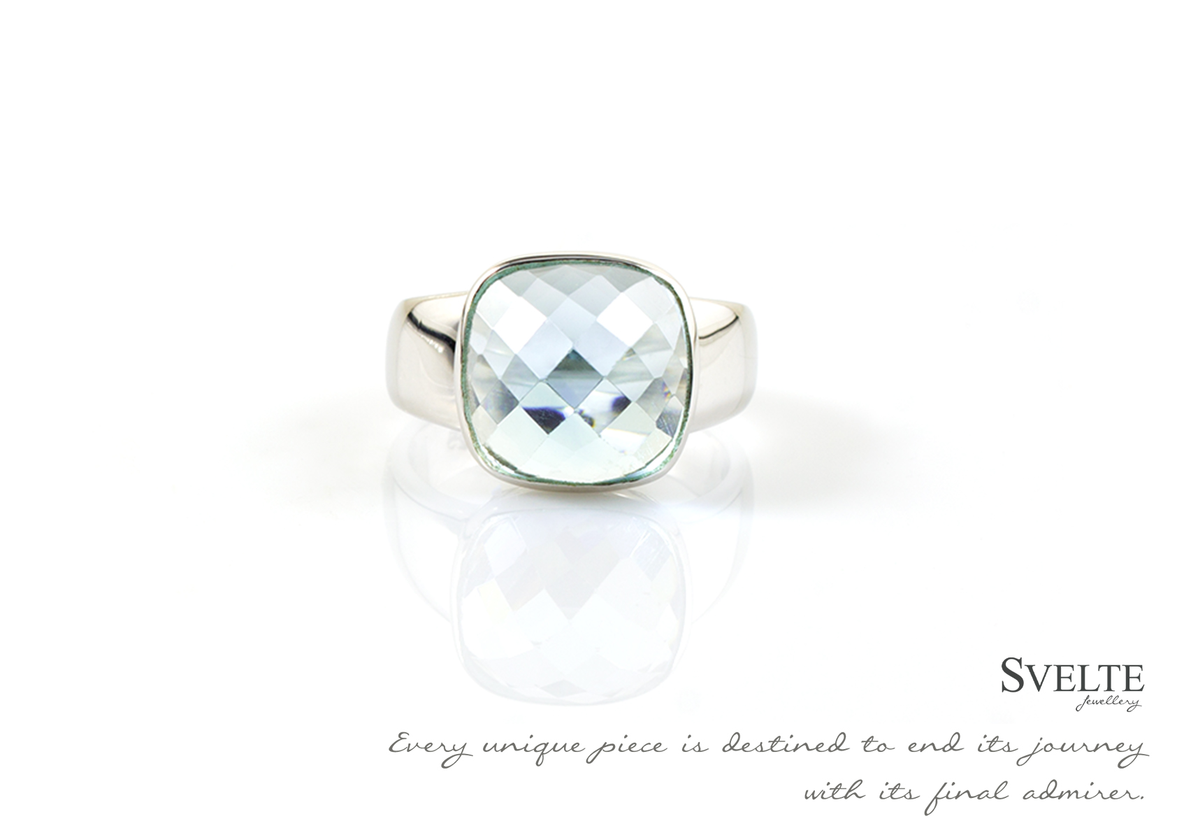 square checker topaz ring 
