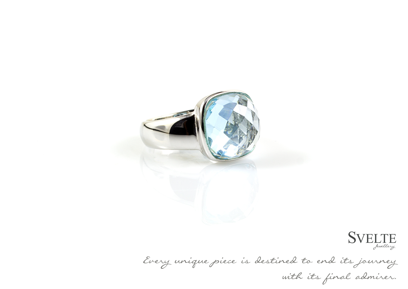 square checker topaz ring 