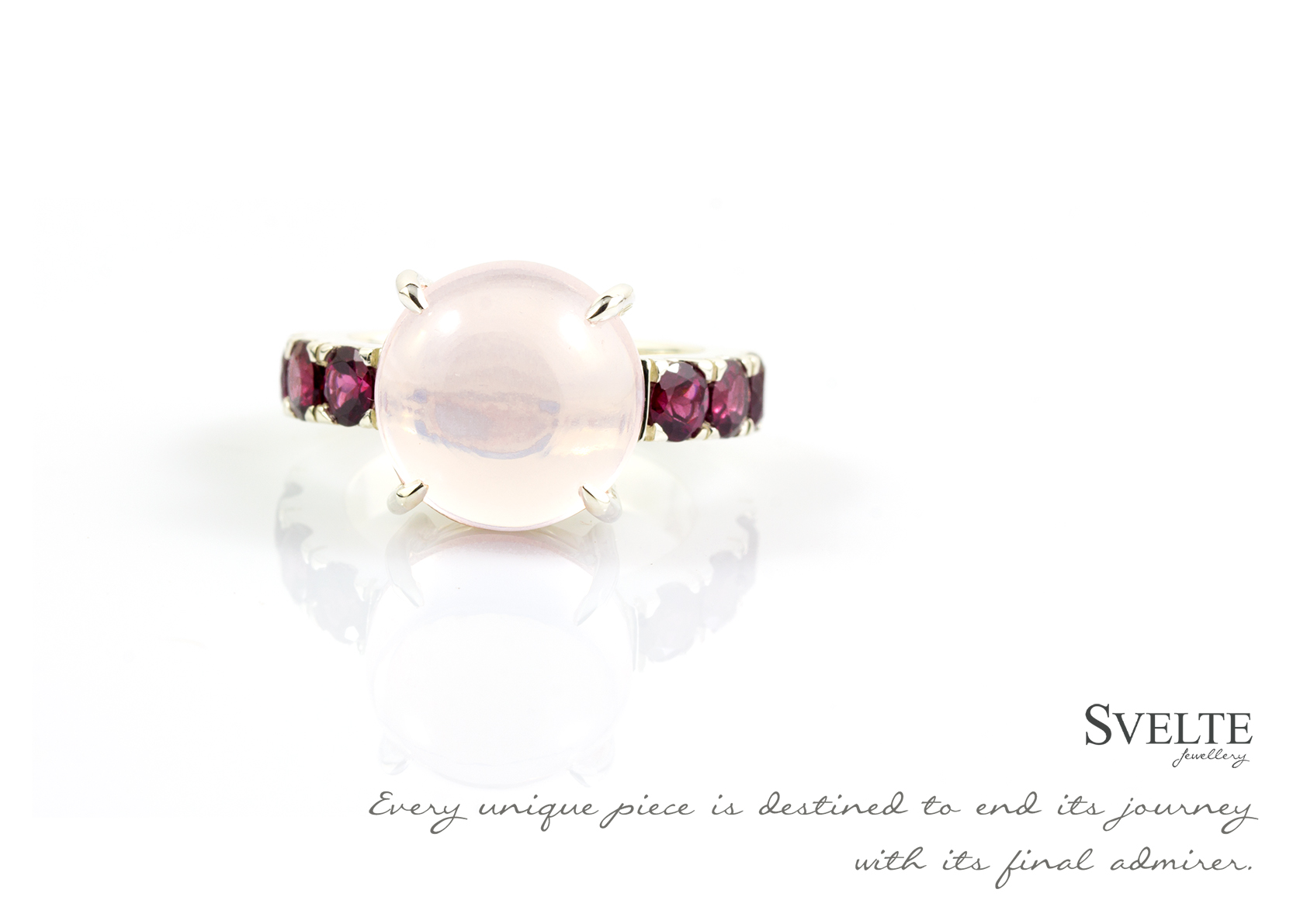 Rose Quartz and Rose Garnet Ring 