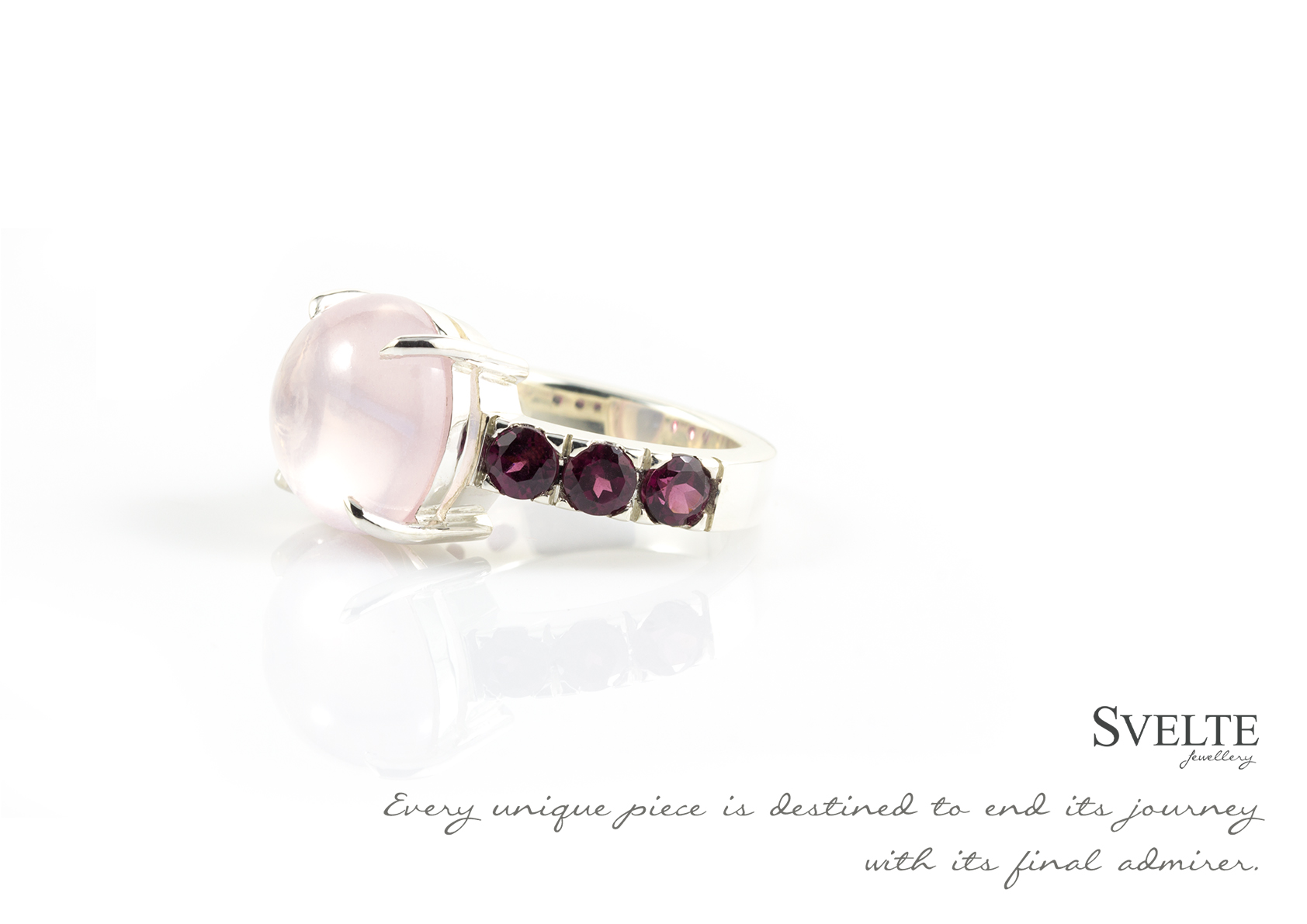 Rose Quartz and Rose Garnet Ring 
