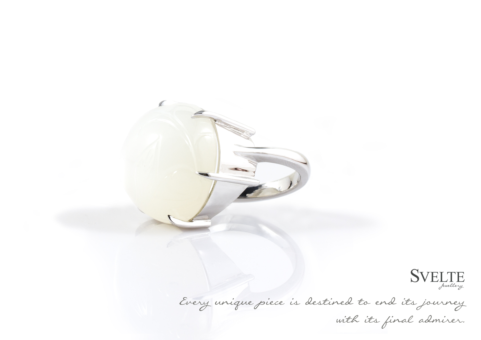 Carved Moonstone Ring 