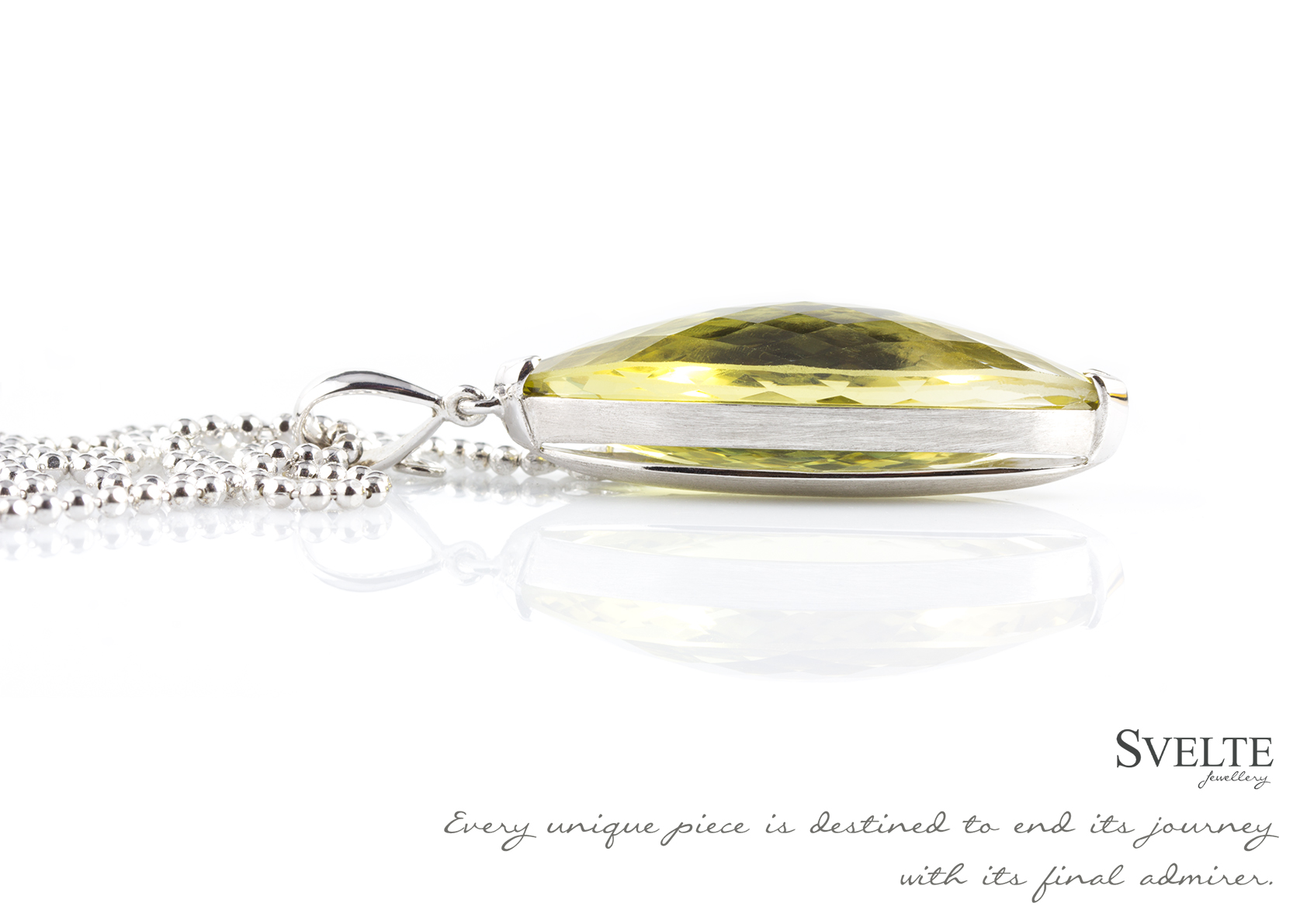 Marquise Lime Quartz Pendant