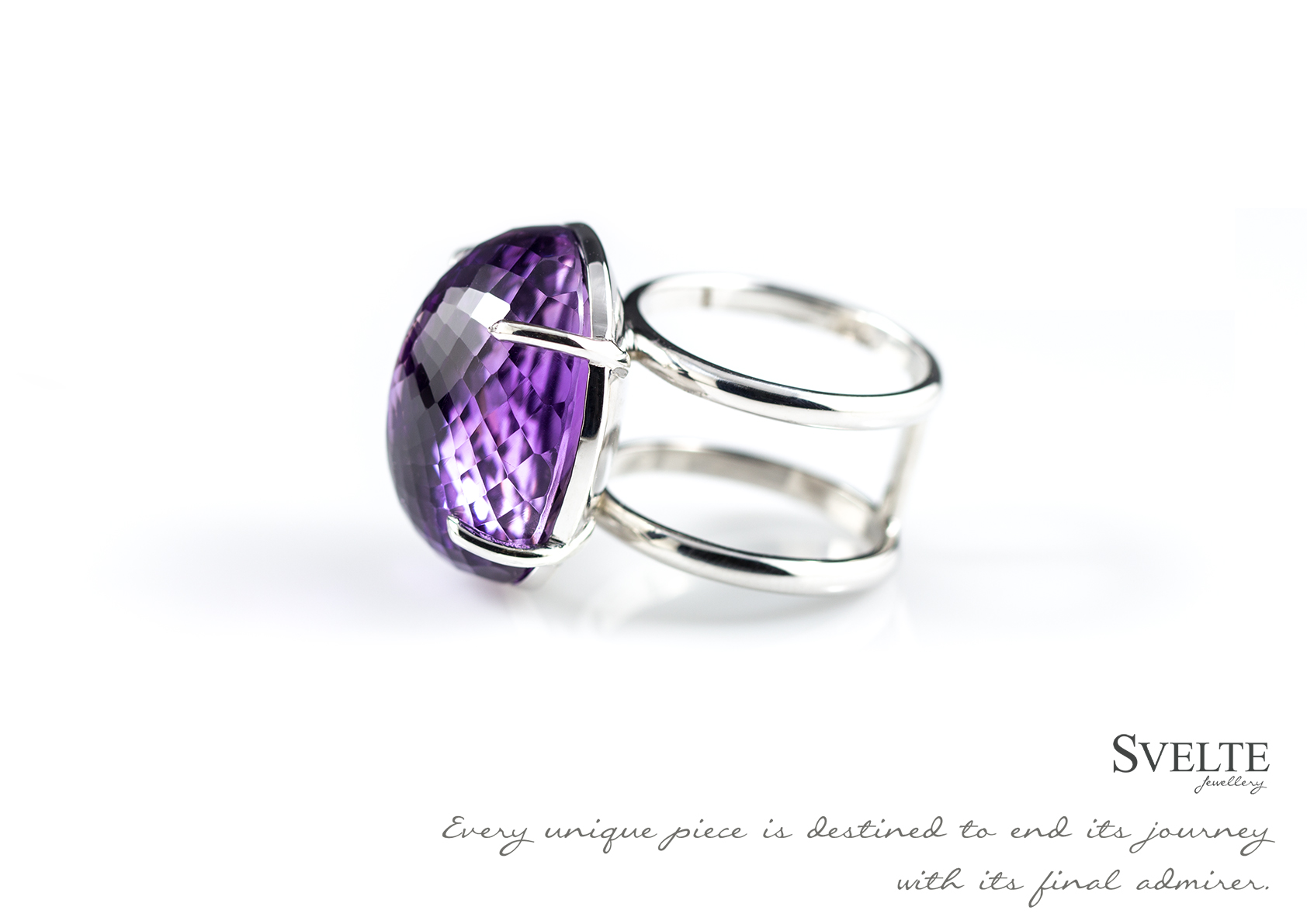 Upside down amethyst ring 
