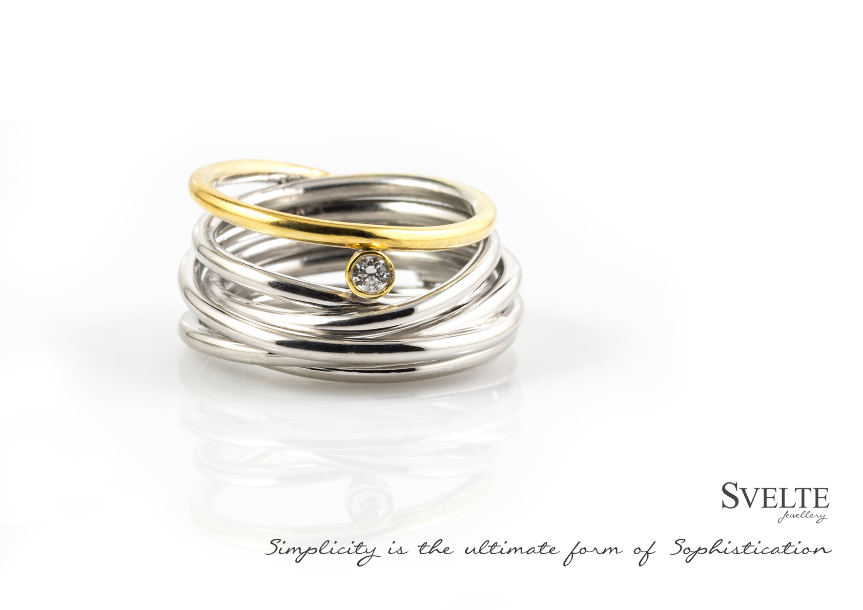 gold WHITE SAPPHIRE WRAPPED RING