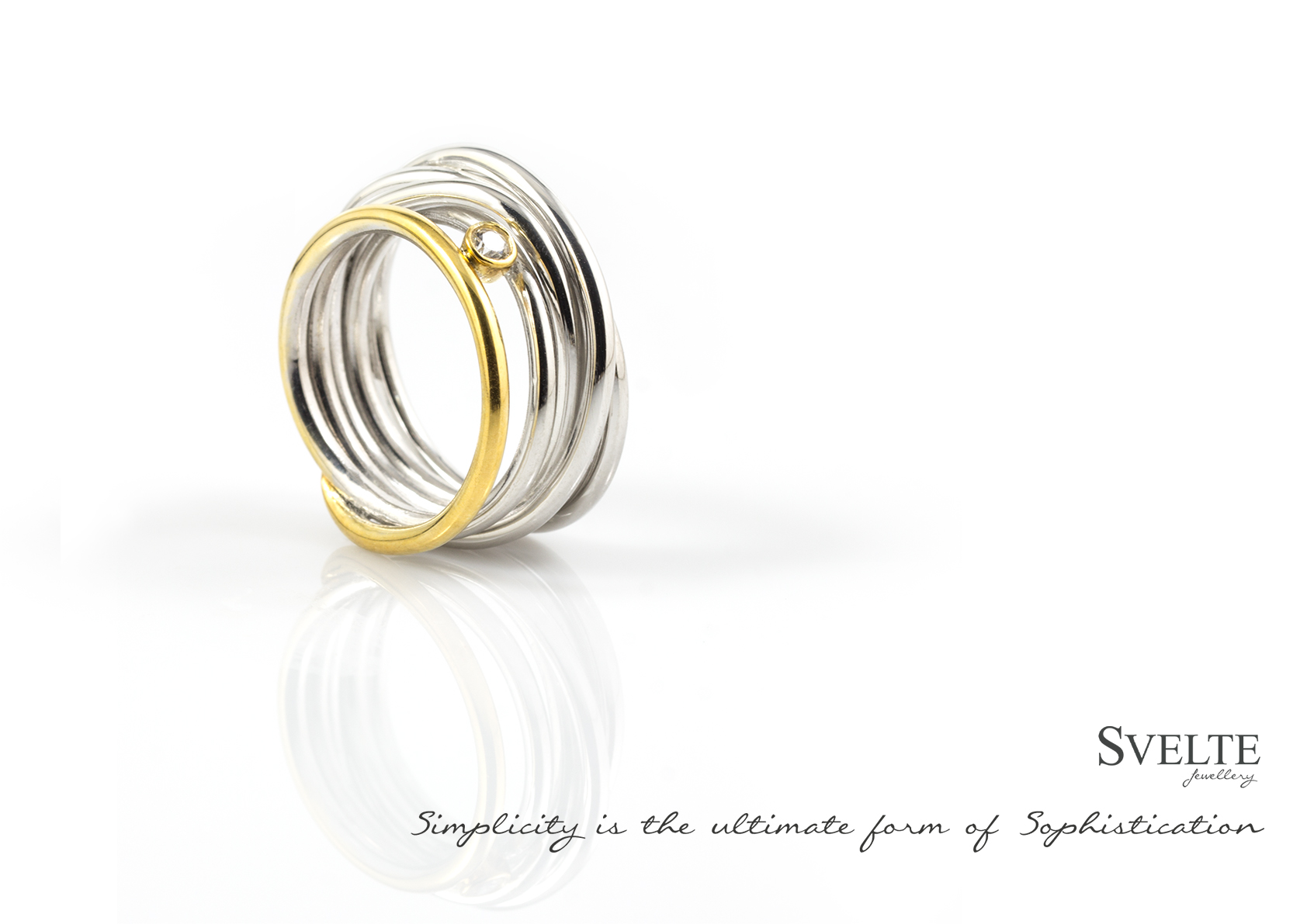 gold WHITE SAPPHIRE WRAPPED RING