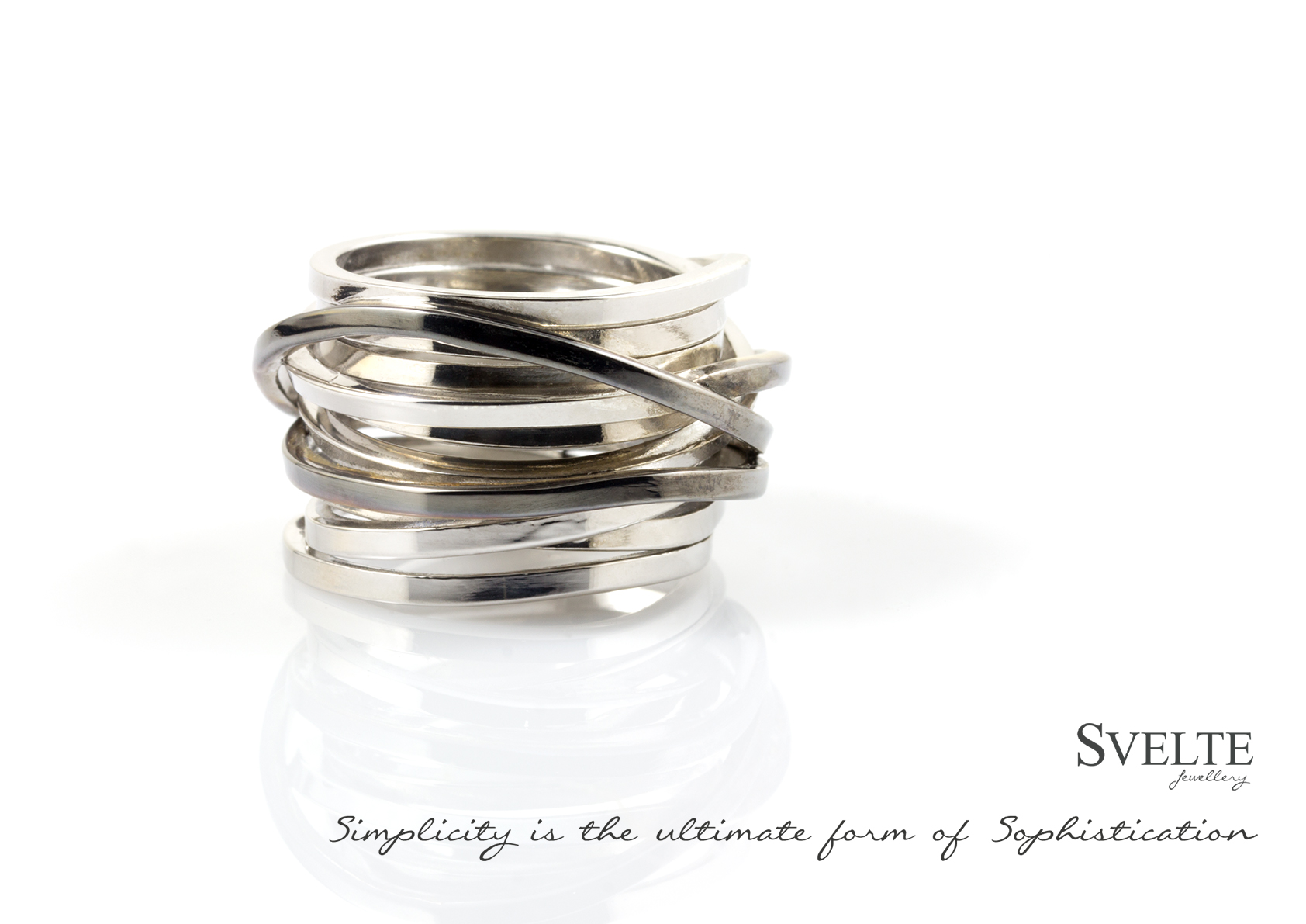 BLACK RHODIUM square WRAPPED RING