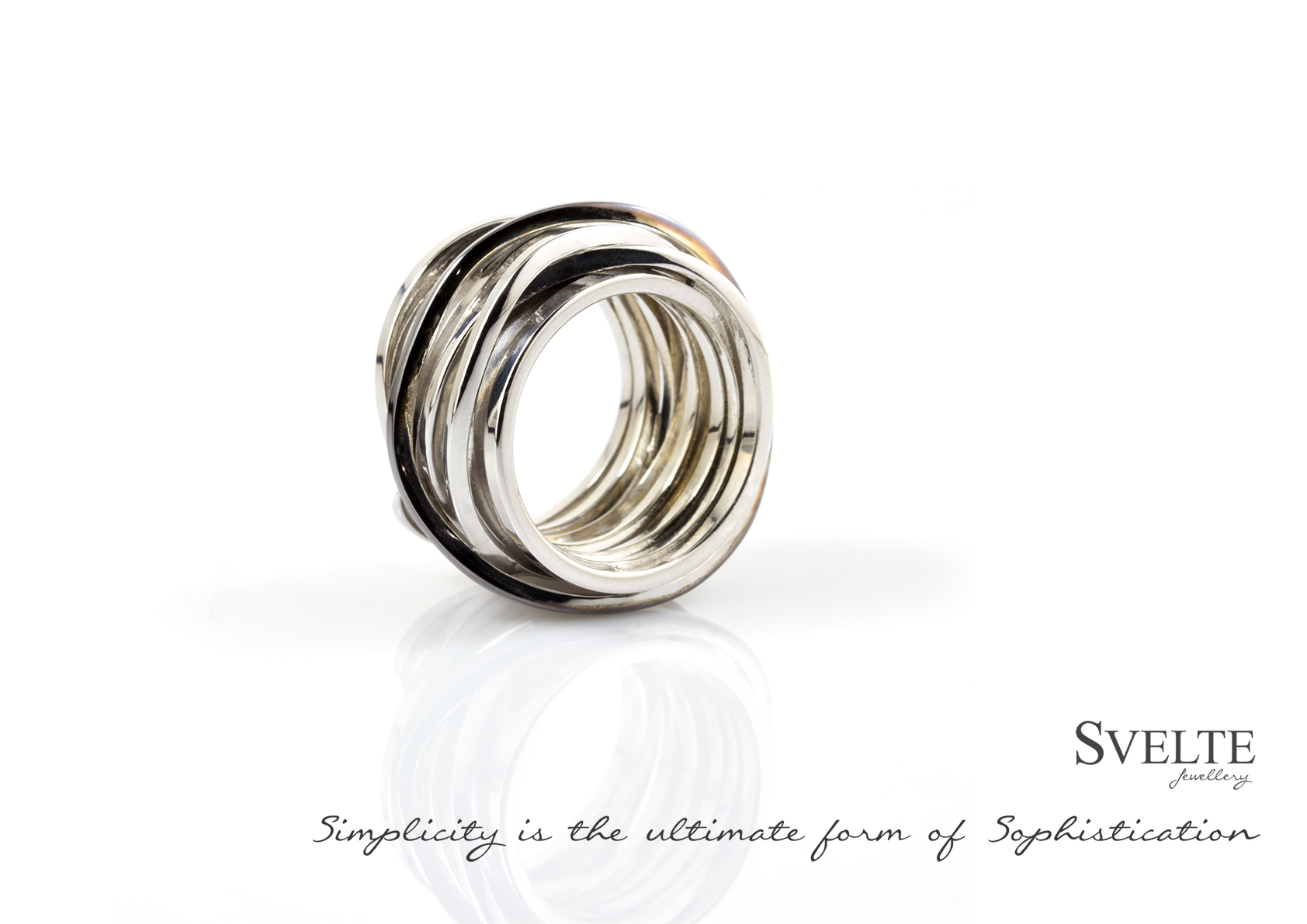 BLACK RHODIUM square WRAPPED RING