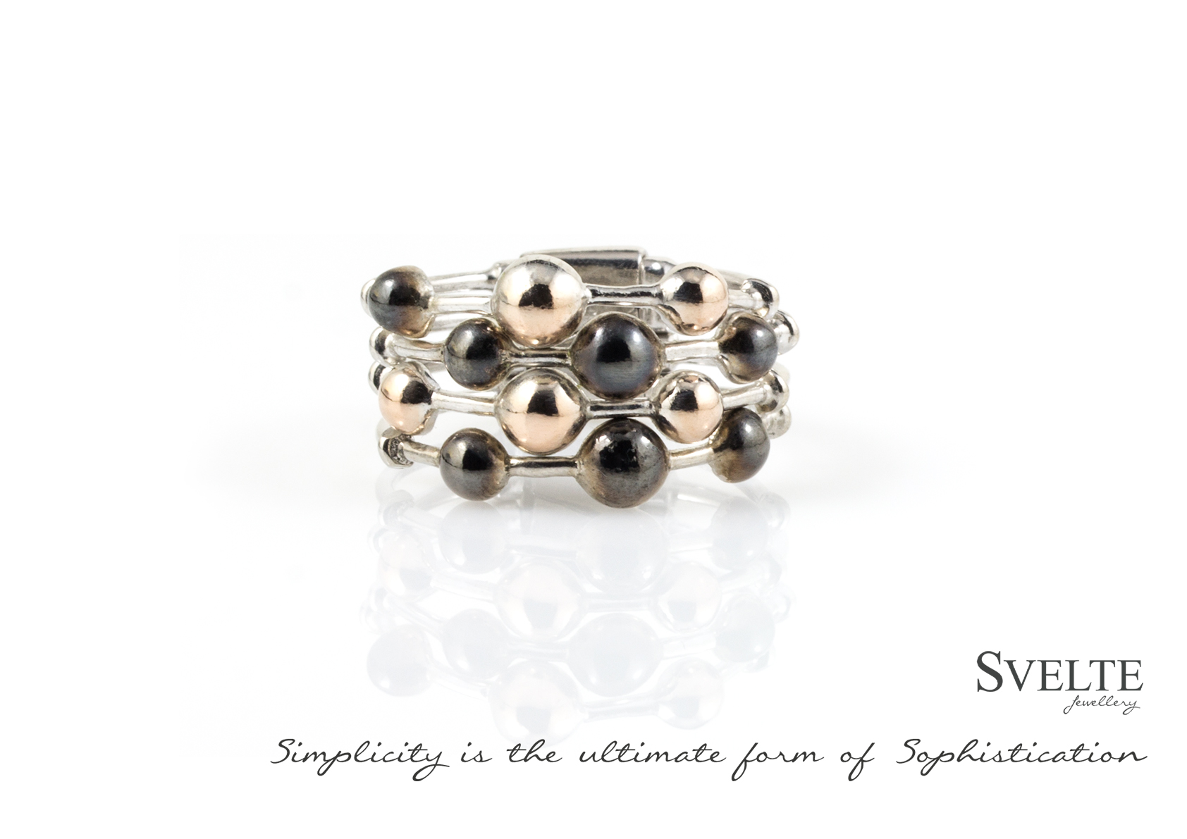 Black and Gold Bead Ring