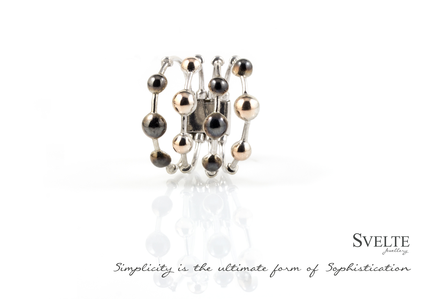 Black and Gold Bead Ring