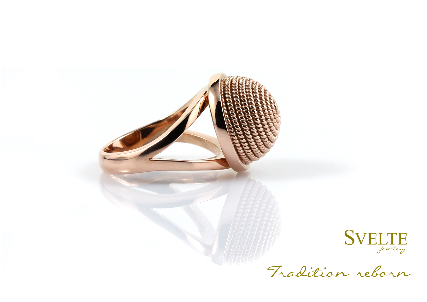 Petite Rose Gold Swirl Ring 